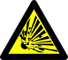 Varningsskylt för explosiva ämnen